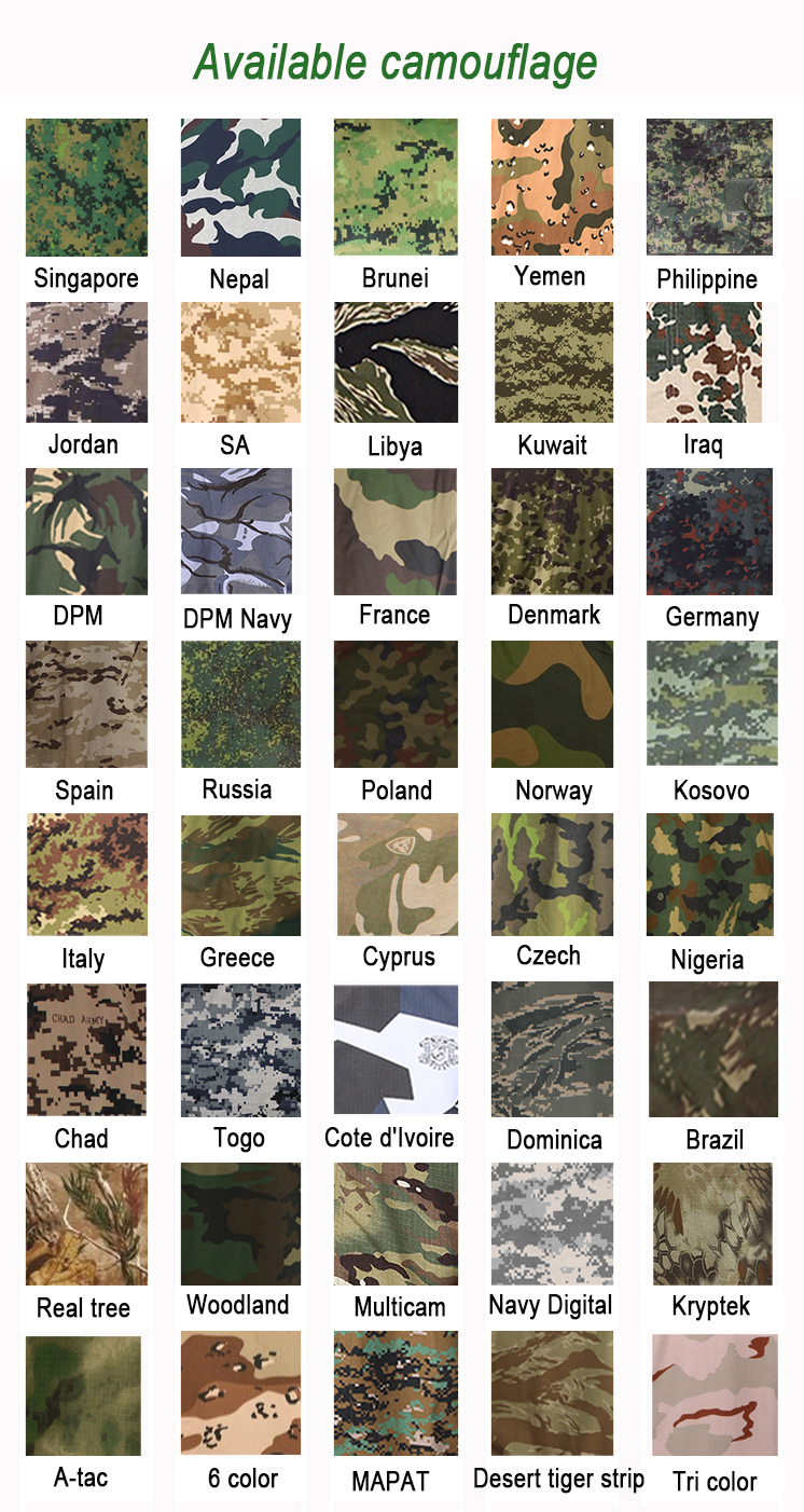 Army Cotton Polyester Camouflage Uniform Fabric
