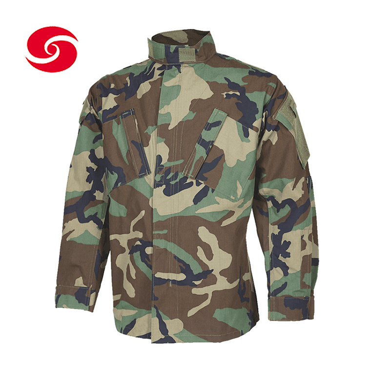 Woodland Camouflage Print Army Combat Military Uniform